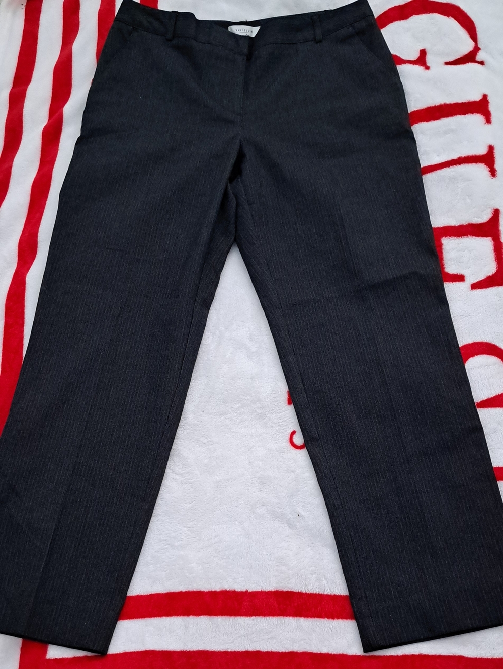 Van Heusen Black Dress Pants with Pinstripe Texture Size 6